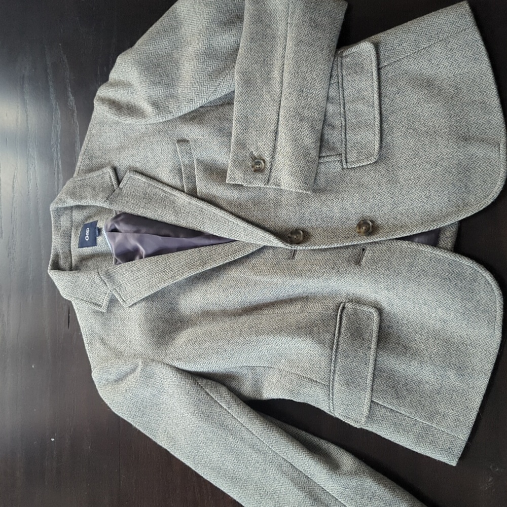GAP Gray Blazer with Purple Lining